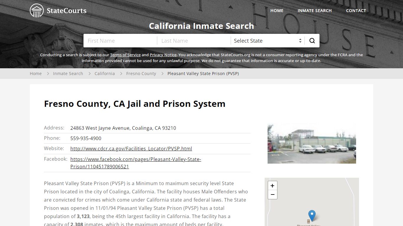Pleasant Valley State Prison (PVSP) Inmate Records Search ...