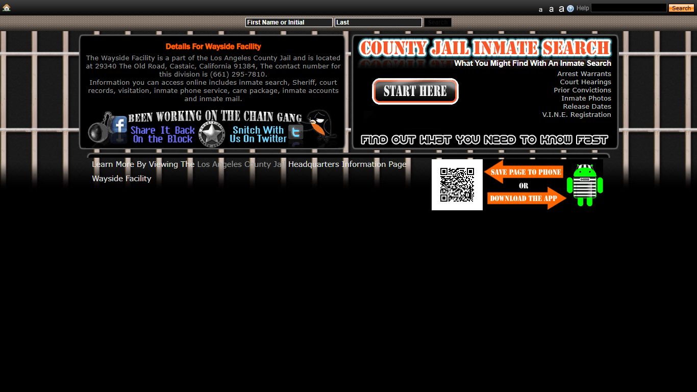 Wayside Facility - County Jail Inmate Search